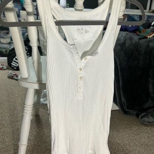 Aerie white button up tank top